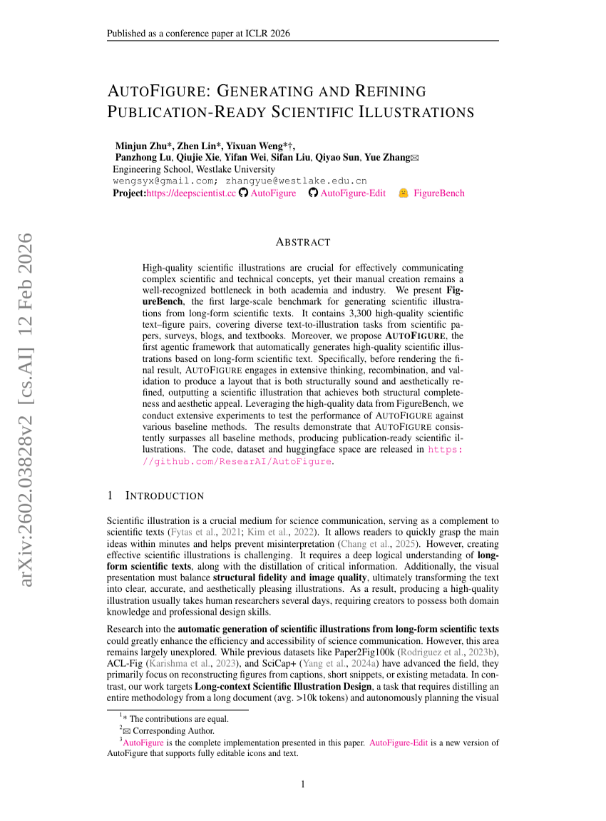 AutoFigure: Generating and Refining Publication-Ready Scientific Illustrations