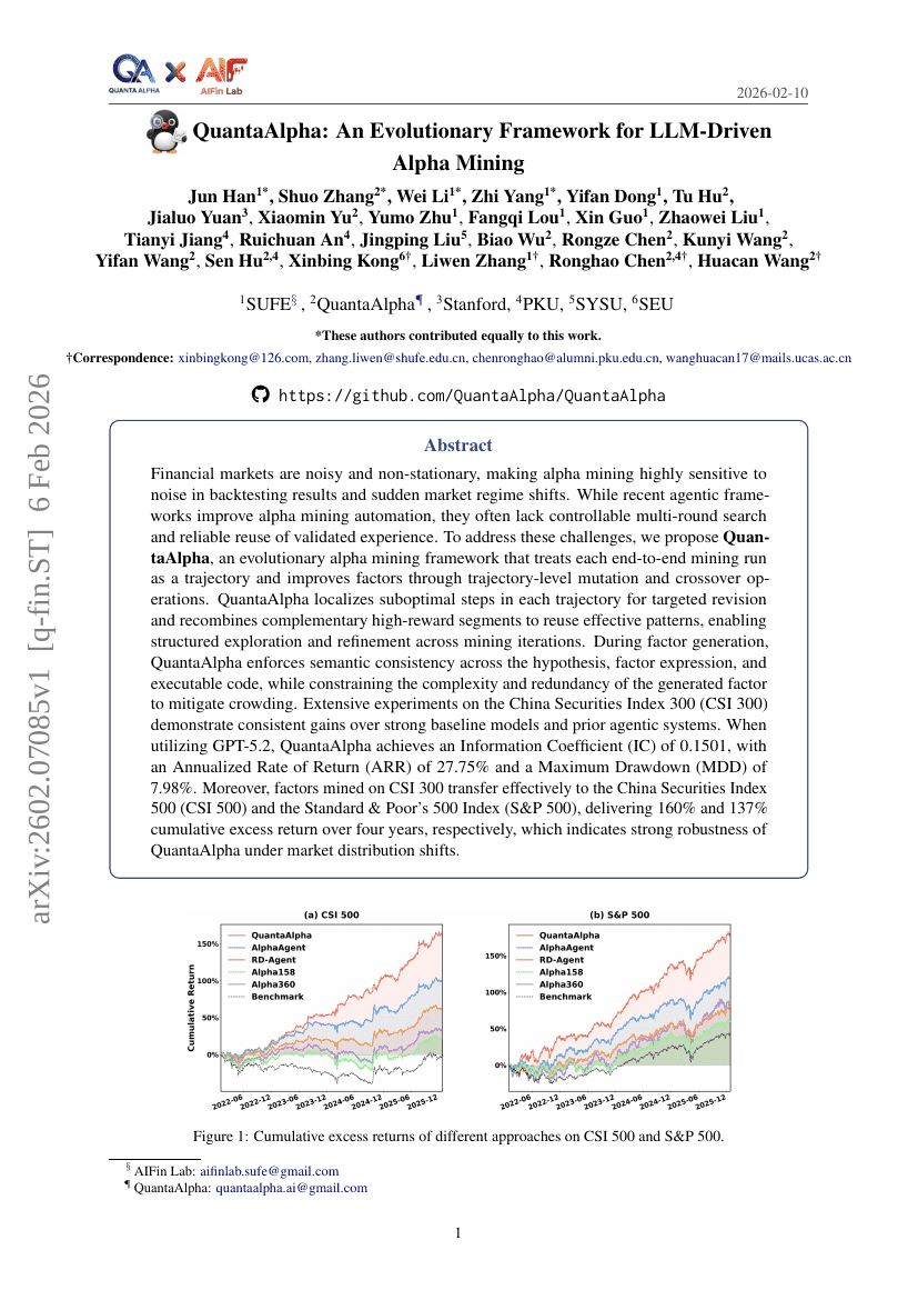 QuantaAlpha: An Evolutionary Framework for LLM-Driven Alpha Mining
