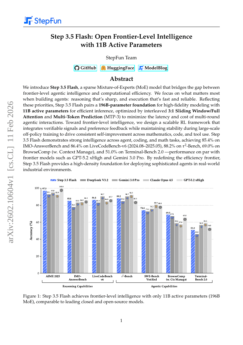 Étape 3,5 Flash : Ouvrir l'intelligence de niveau frontière avec 11 milliards de paramètres actifs