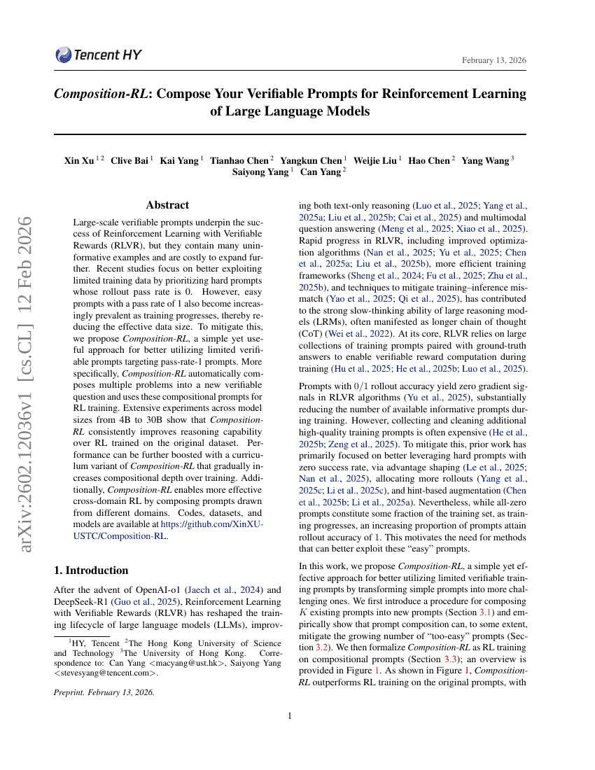 Composition-RL: Compose Your Verifiable Prompts for Reinforcement Learning of Large Language Models