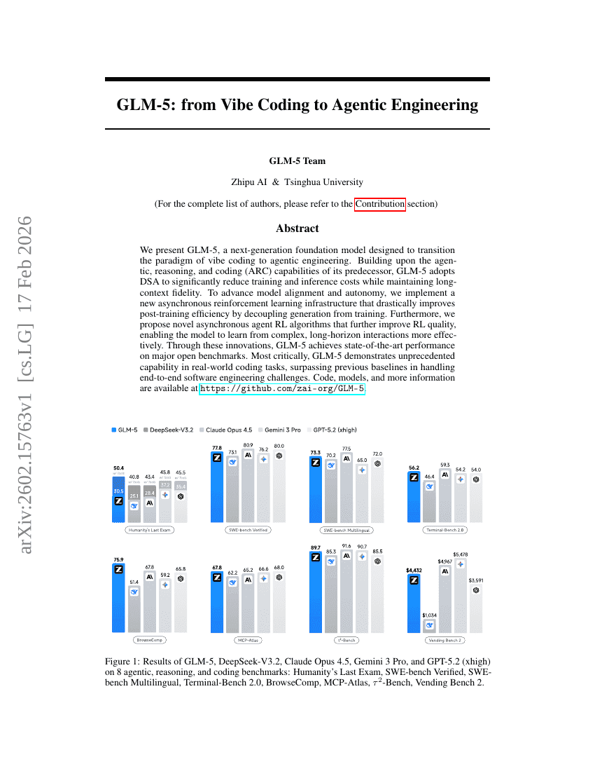 GLM-5: from Vibe Coding to Agentic Engineering