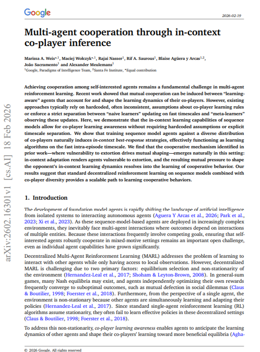 コンテキスト内における共同プレイヤー推論を用いたマルチエージェント協調
