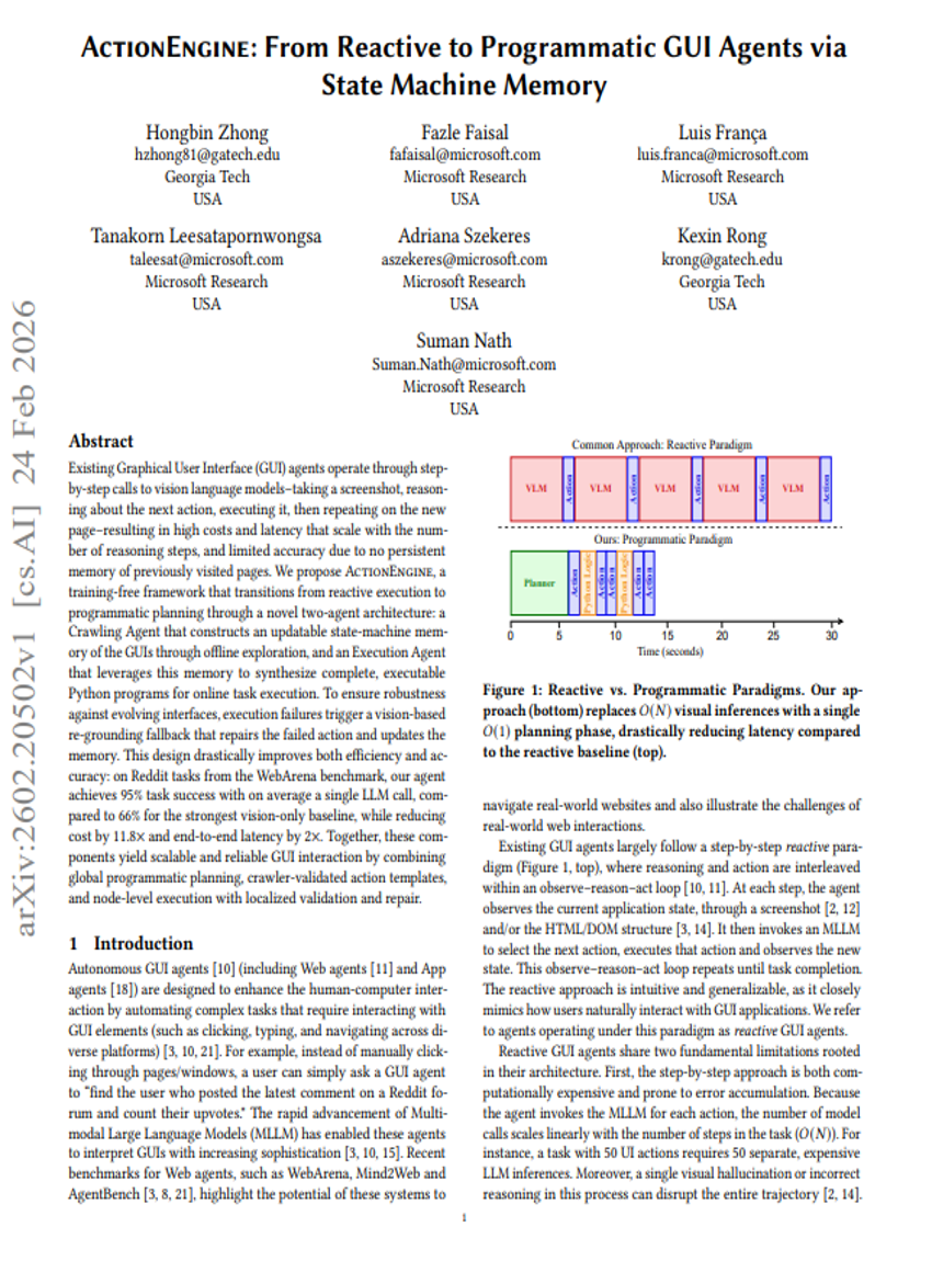 ActionEngine：状態遷移記憶を用いた反応型からプログラム型GUIエージェントへ