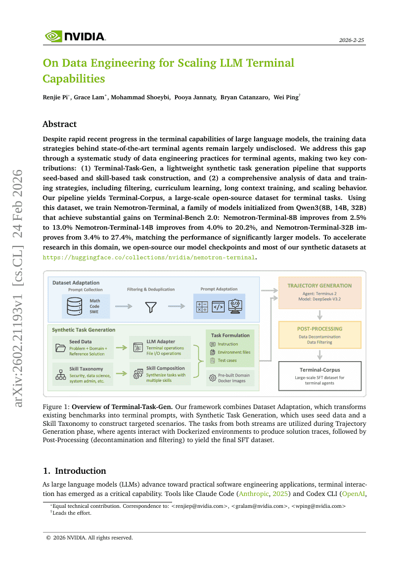 On Data Engineering for Scaling LLM Terminal Capabilities
