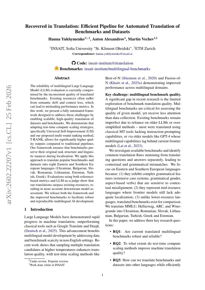 Recovered in Translation: Efficient Pipeline for Automated Translation of Benchmarks and Datasets