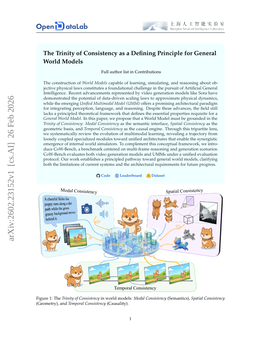 Die Dreifaltigkeit der Konsistenz als definierendes Prinzip für allgemeine Weltmodelle