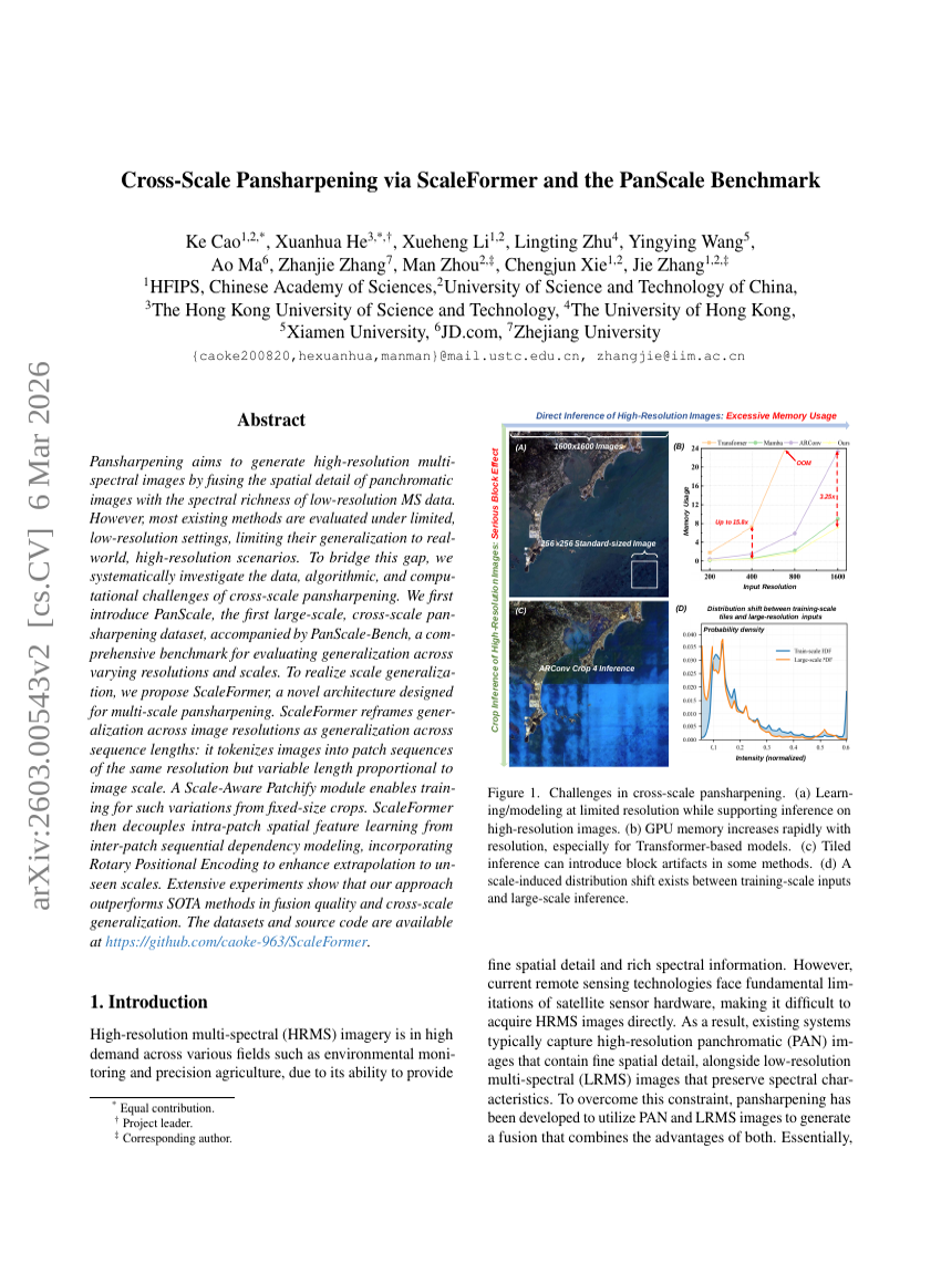 Cross-Scale Pansharpening via ScaleFormer and the PanScale Benchmark