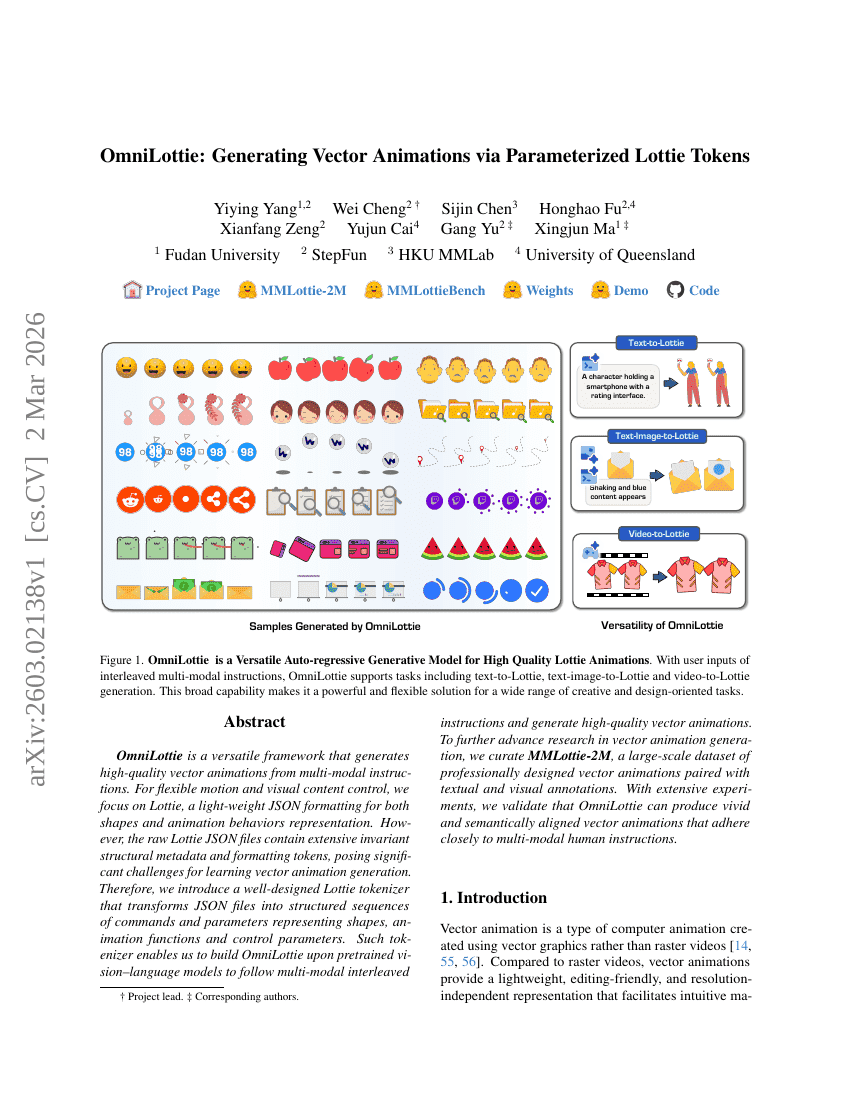 OmniLottie: Generating Vector Animations via Parameterized Lottie Tokens