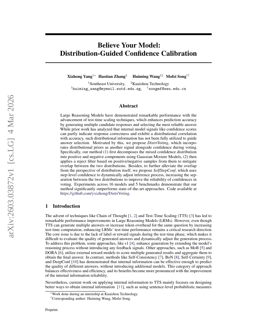 Believe Your Model: Distribution-Guided Confidence Calibration