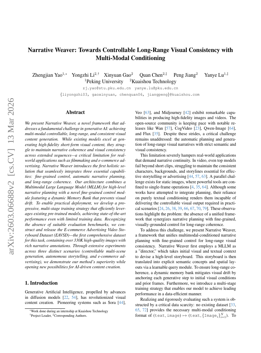 Narrative Weaver: Towards Controllable Long-Range Visual Consistency with Multi-Modal Conditioning
