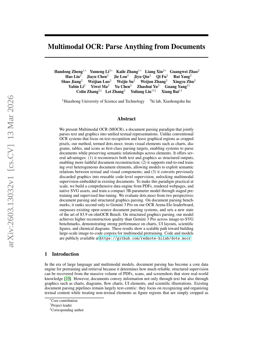 Multimodal OCR: Parse Anything from Documents