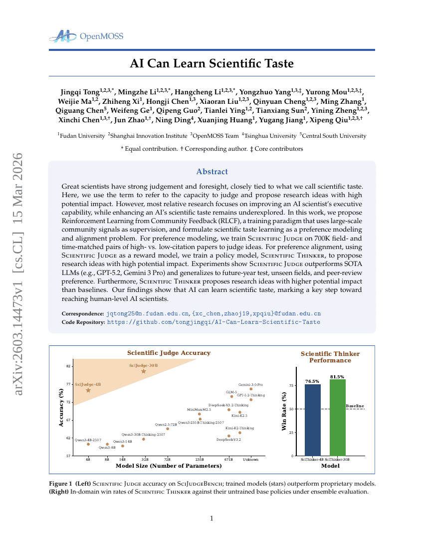 AI Can Learn Scientific Taste