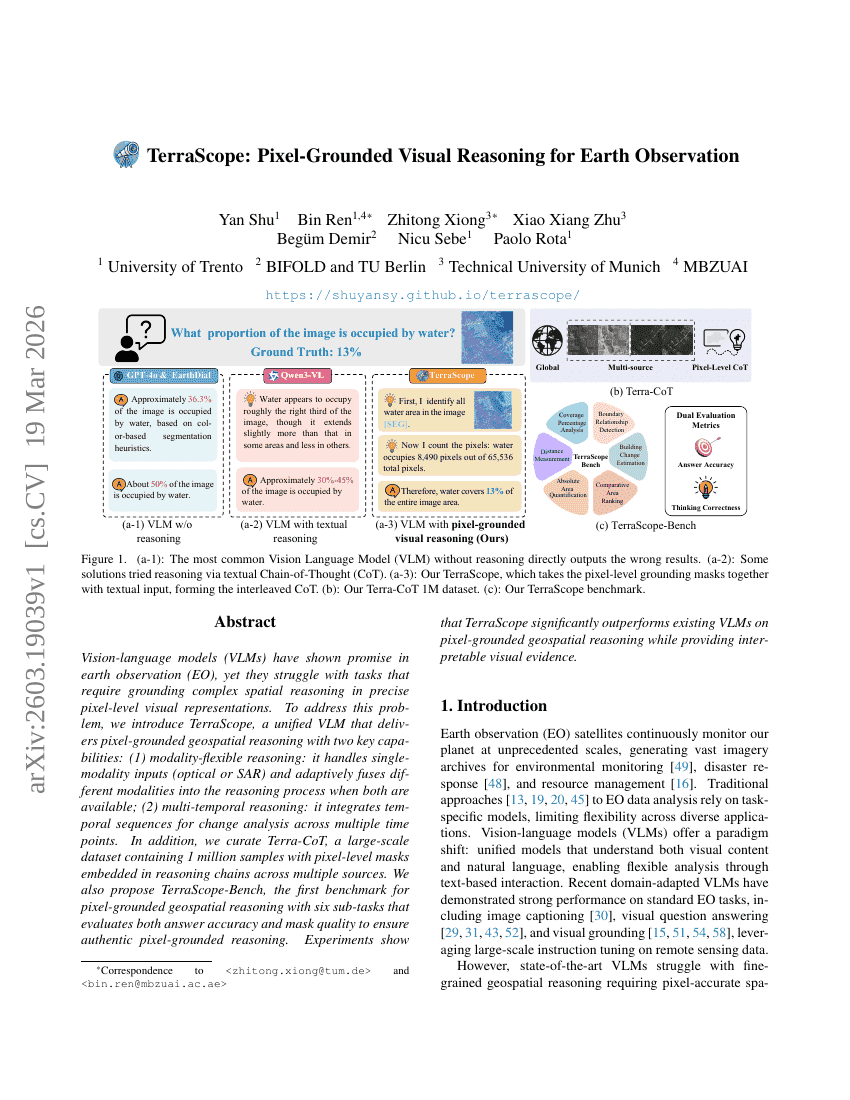 TerraScope: Pixel-Grounded Visual Reasoning for Earth Observation
