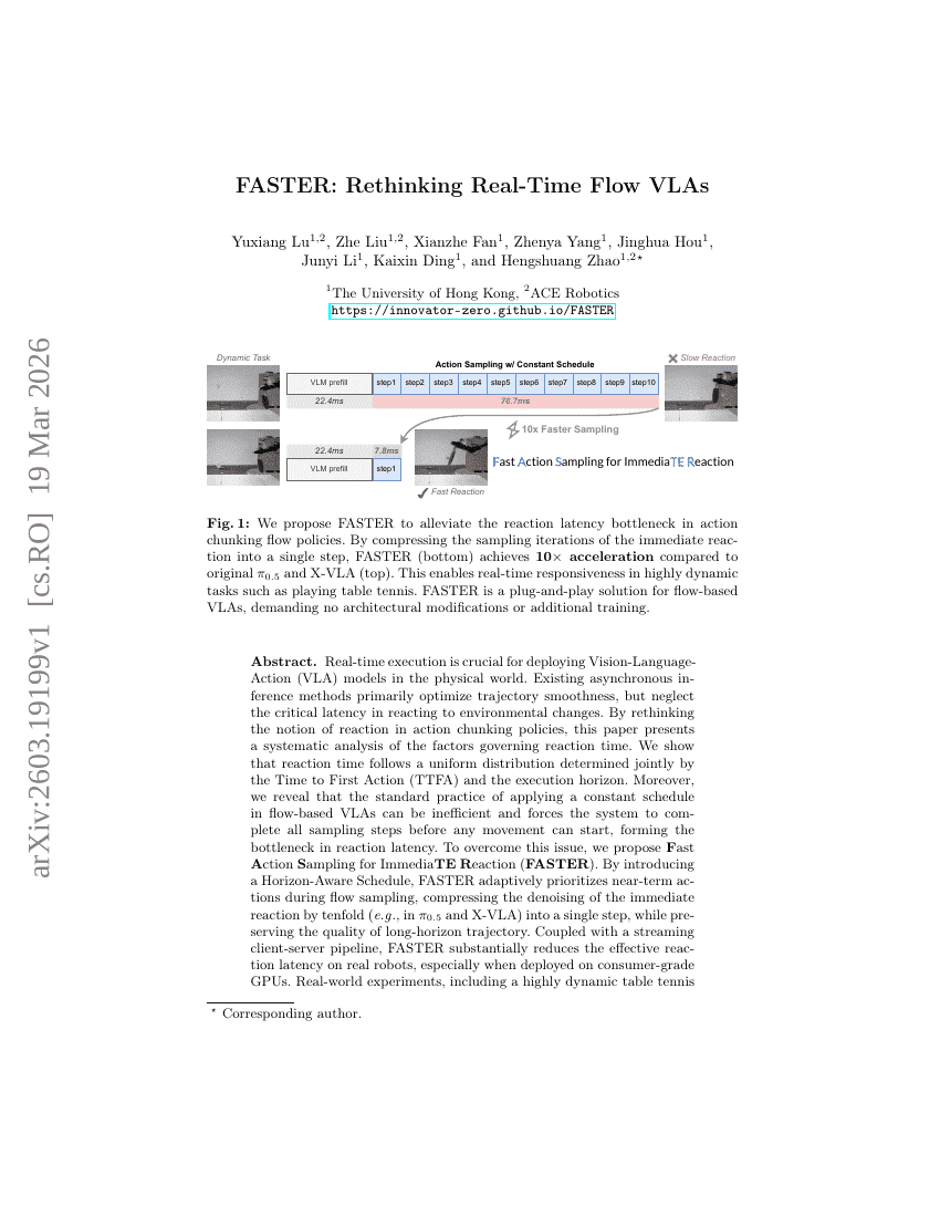 FASTER: Rethinking Real-Time Flow VLAs