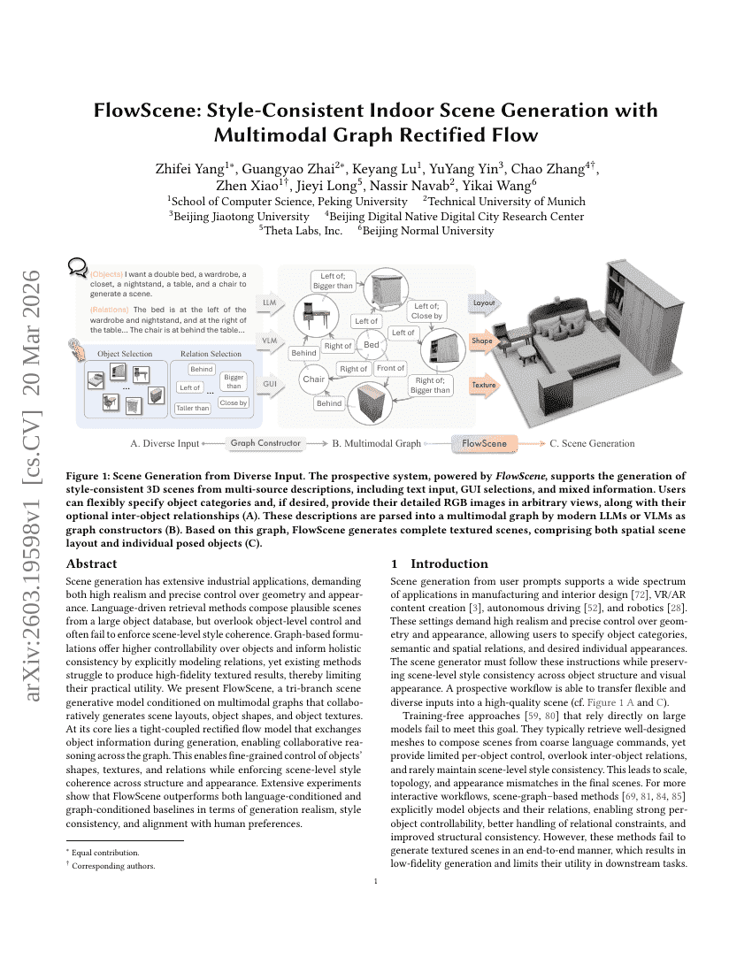 FlowScene: Style-Consistent Indoor Scene Generation with Multimodal Graph Rectified Flow