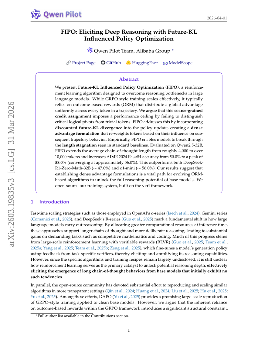 FIPO: Eliciting Deep Reasoning with Future-KL Influenced Policy Optimization