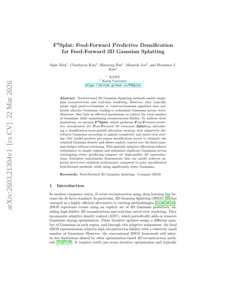 F4Splat: Feed-Forward Predictive Densification for Feed-Forward 3D Gaussian Splatting