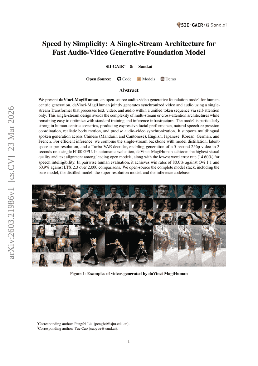 Speed by Simplicity: A Single-Stream Architecture for Fast Audio-Video Generative Foundation Model