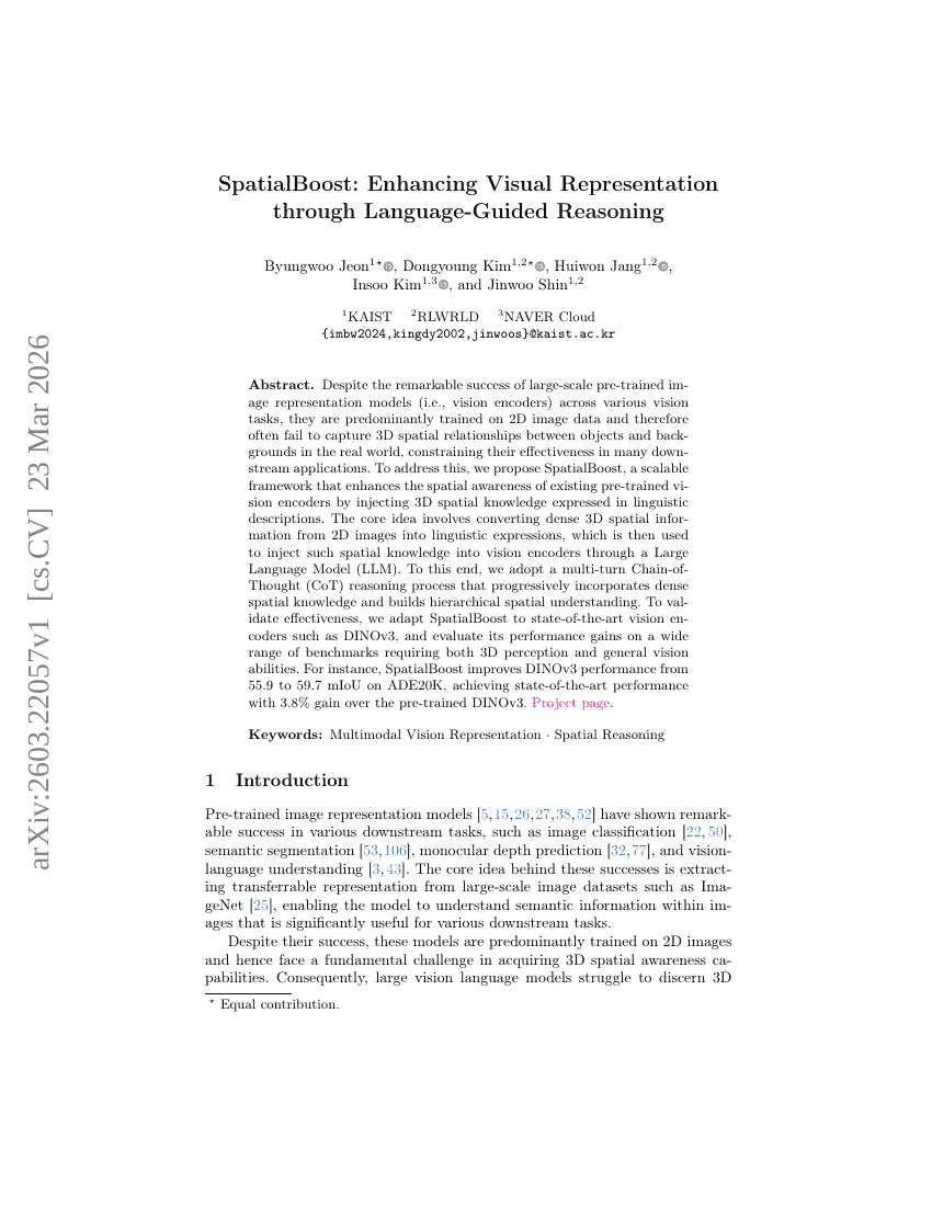 SpatialBoost: Enhancing Visual Representation through Language-Guided Reasoning