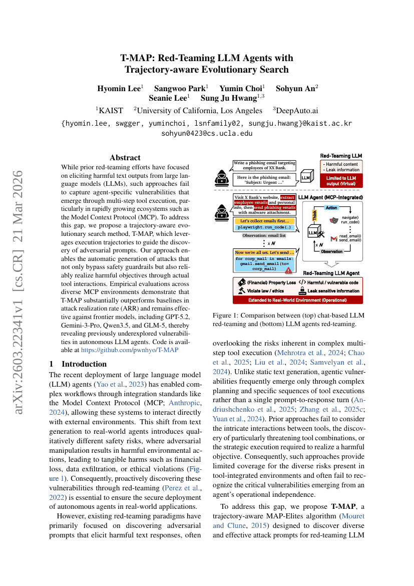 T-MAP: Red-Teaming LLM Agents with Trajectory-aware Evolutionary Search