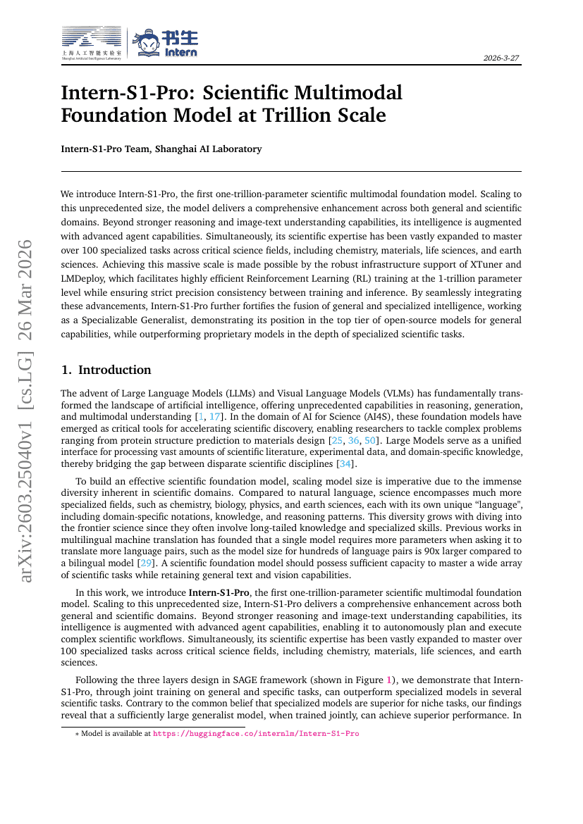 Intern-S1-Pro: Scientific Multimodal Foundation Model at Trillion Scale