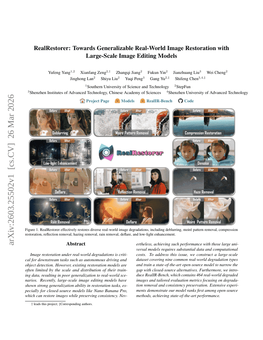RealRestorer: Towards Generalizable Real-World Image Restoration with Large-Scale Image Editing Models