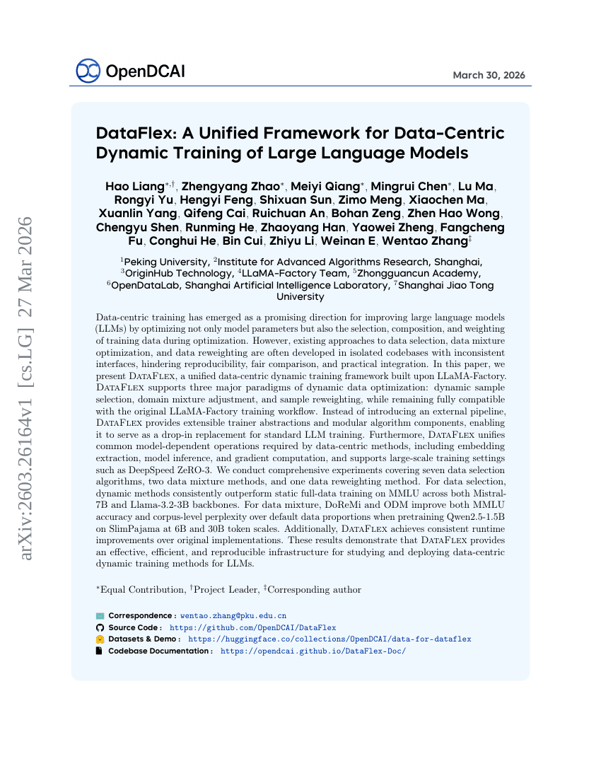 DataFlex: A Unified Framework for Data-Centric Dynamic Training of Large Language Models