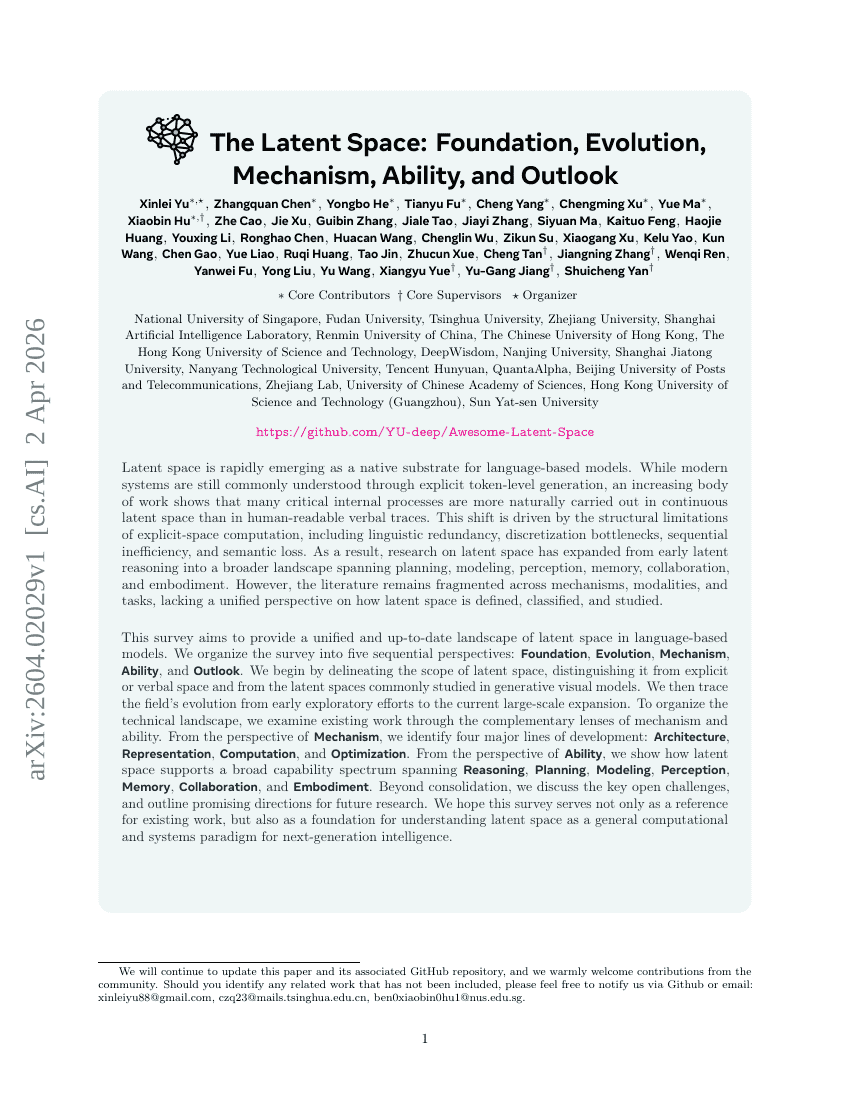 The Latent Space: Foundation, Evolution, Mechanism, Ability, and Outlook