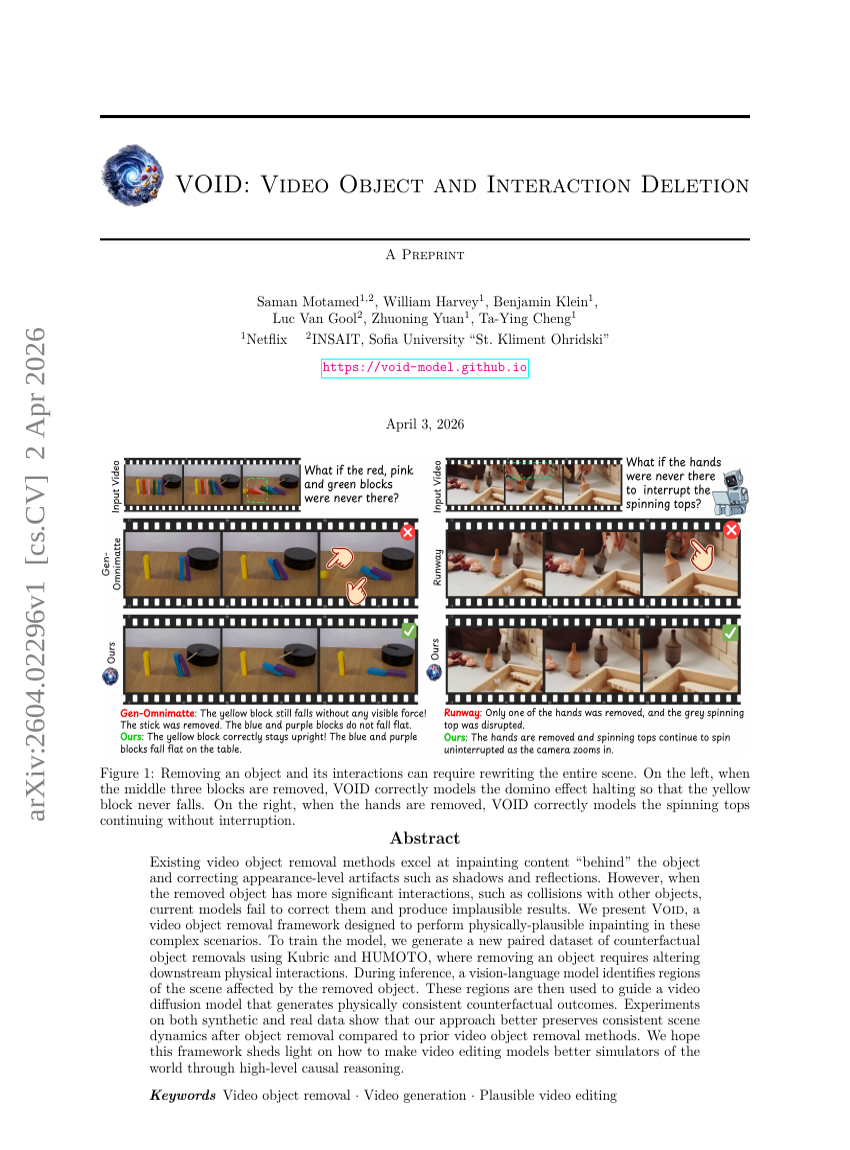 Video Object and Interaction Deletion