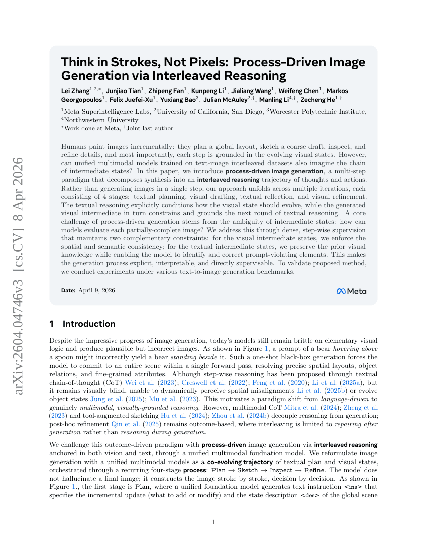 Think in Strokes, Not Pixels: Process-Driven Image Generation via Interleaved Reasoning