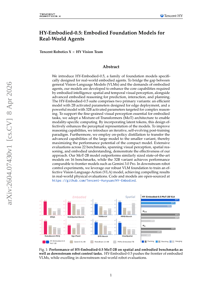 HY-Embodied-0.5: Embodied Foundation Models for Real-World Agents