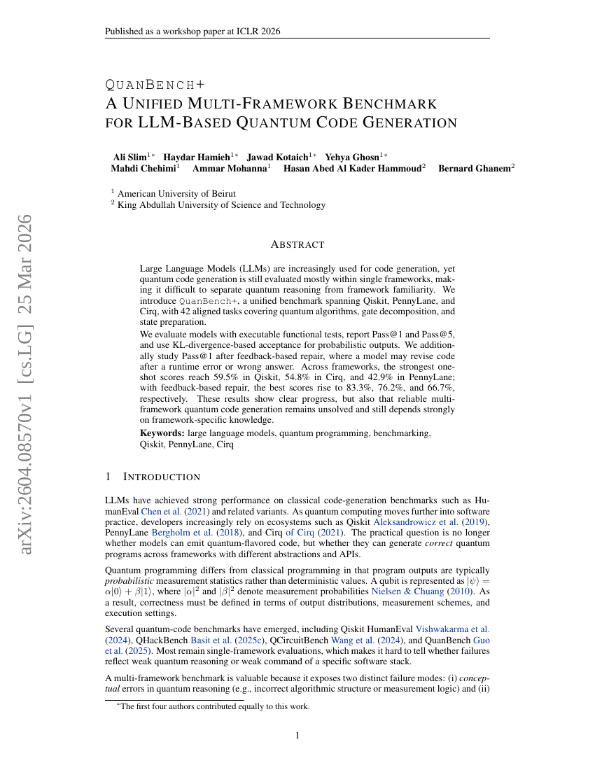 QuanBench+: A Unified Multi-Framework Benchmark for LLM-Based Quantum Code Generation