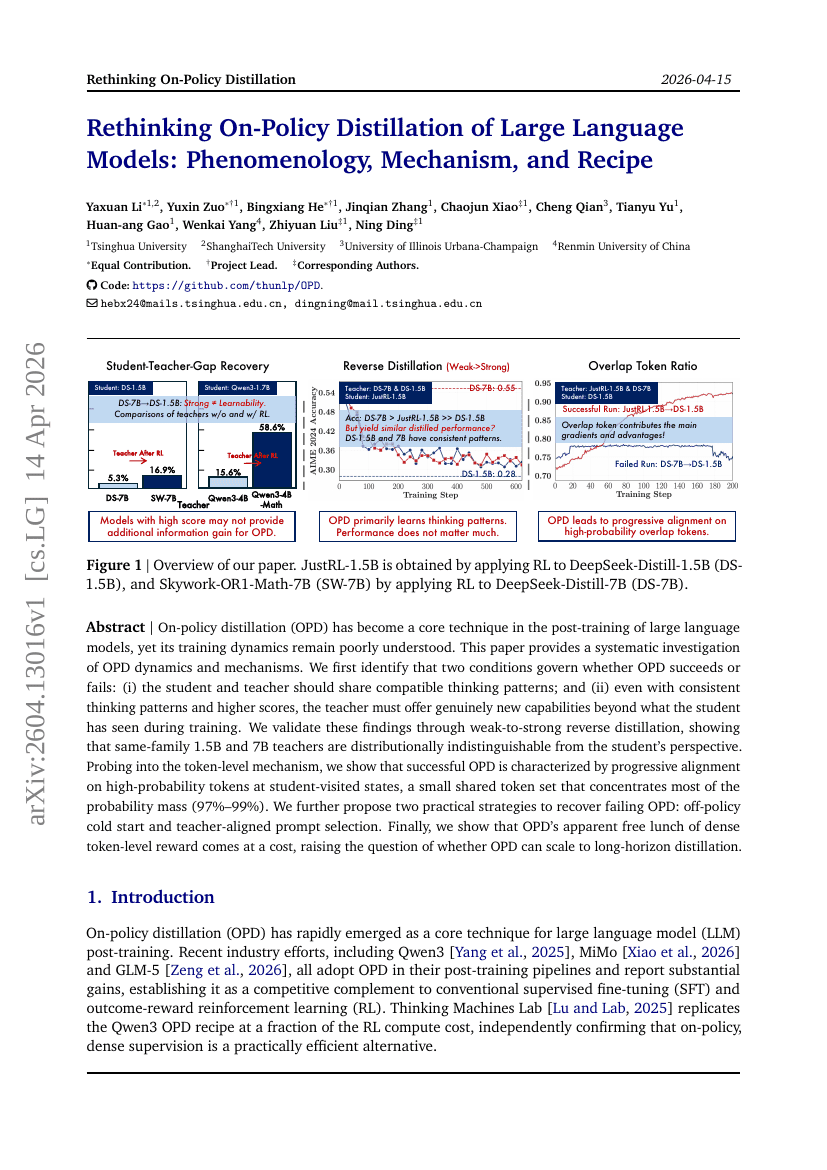 Rethinking On-Policy Distillation of Large Language Models: Phenomenology, Mechanism, and Recipe