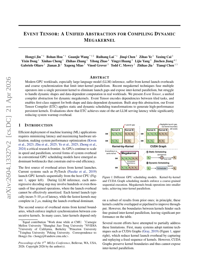 EVENT TENSOR: A UNIFIED ABSTRACTION FOR COMPILING DYNAMIC MEGAKERNEL
