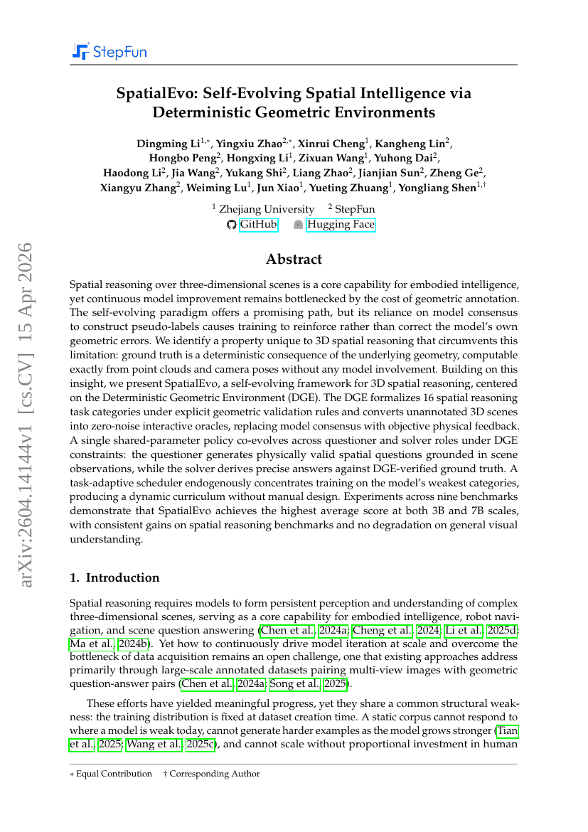 SpatialEvo: Self-Evolving Spatial Intelligence via Deterministic Geometric Environments