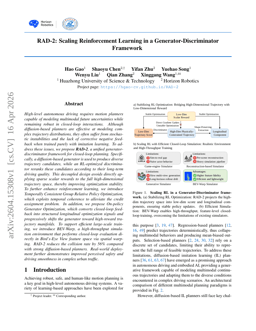 RAD-2: Scaling Reinforcement Learning in a Generator-Discriminator Framework