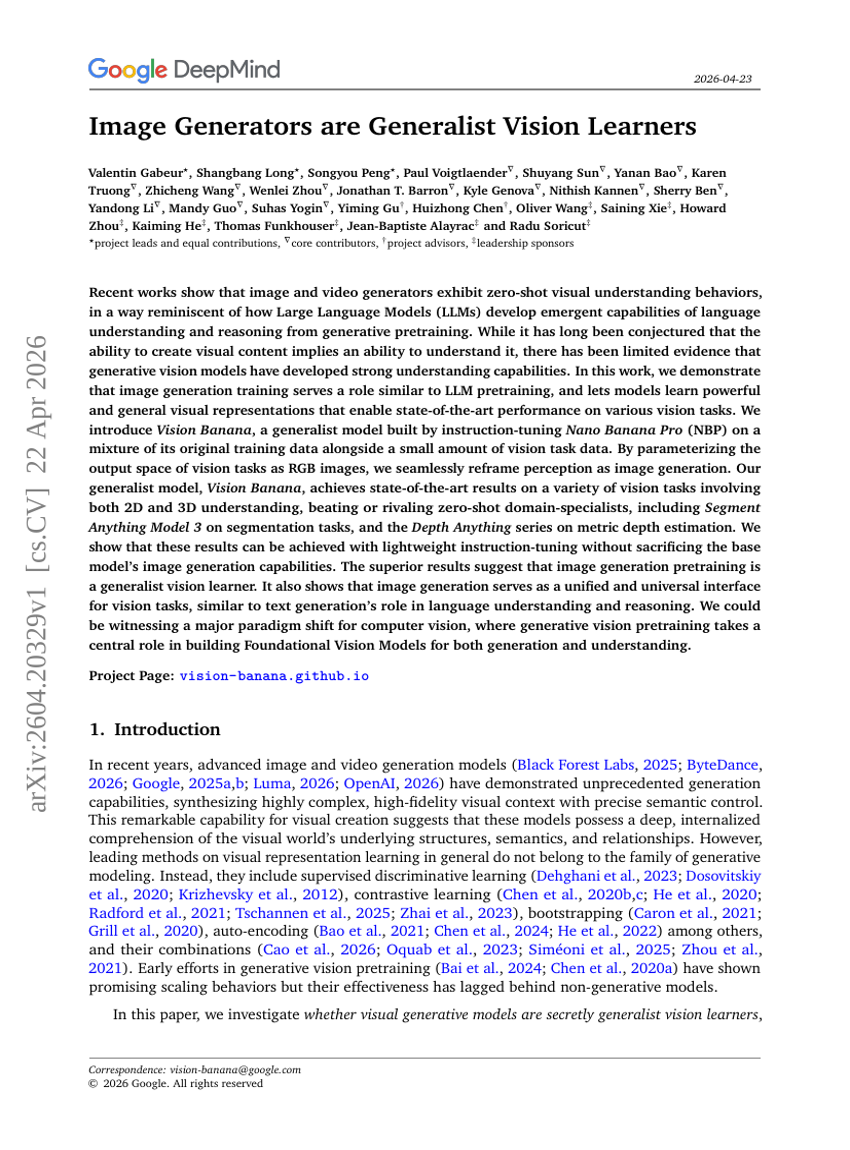 Image Generators are Generalist Vision Learners