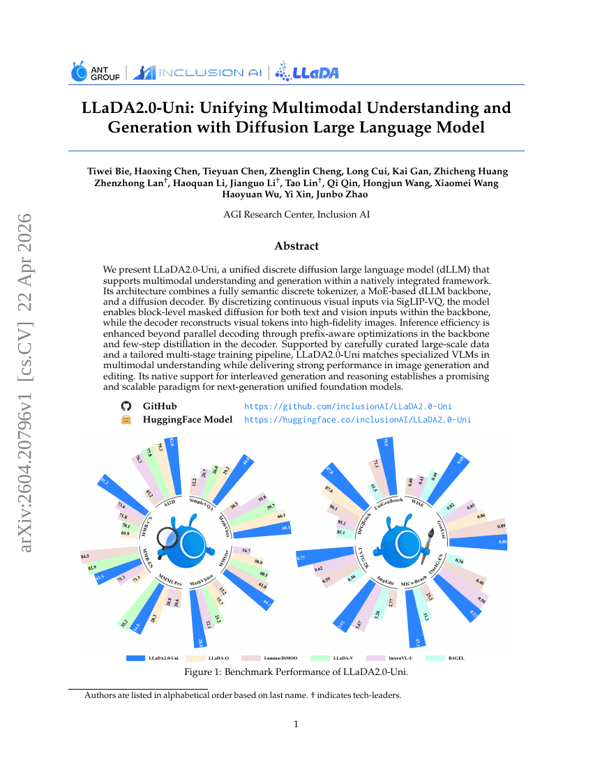 LLaDA2.0-Uni: Unifying Multimodal Understanding and Generation with Diffusion Large Language Model