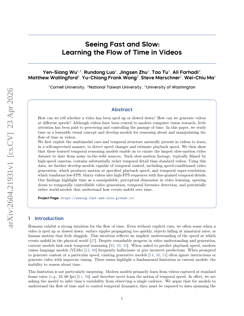 Seeing Fast and Slow: Learning the Flow of Time in Videos