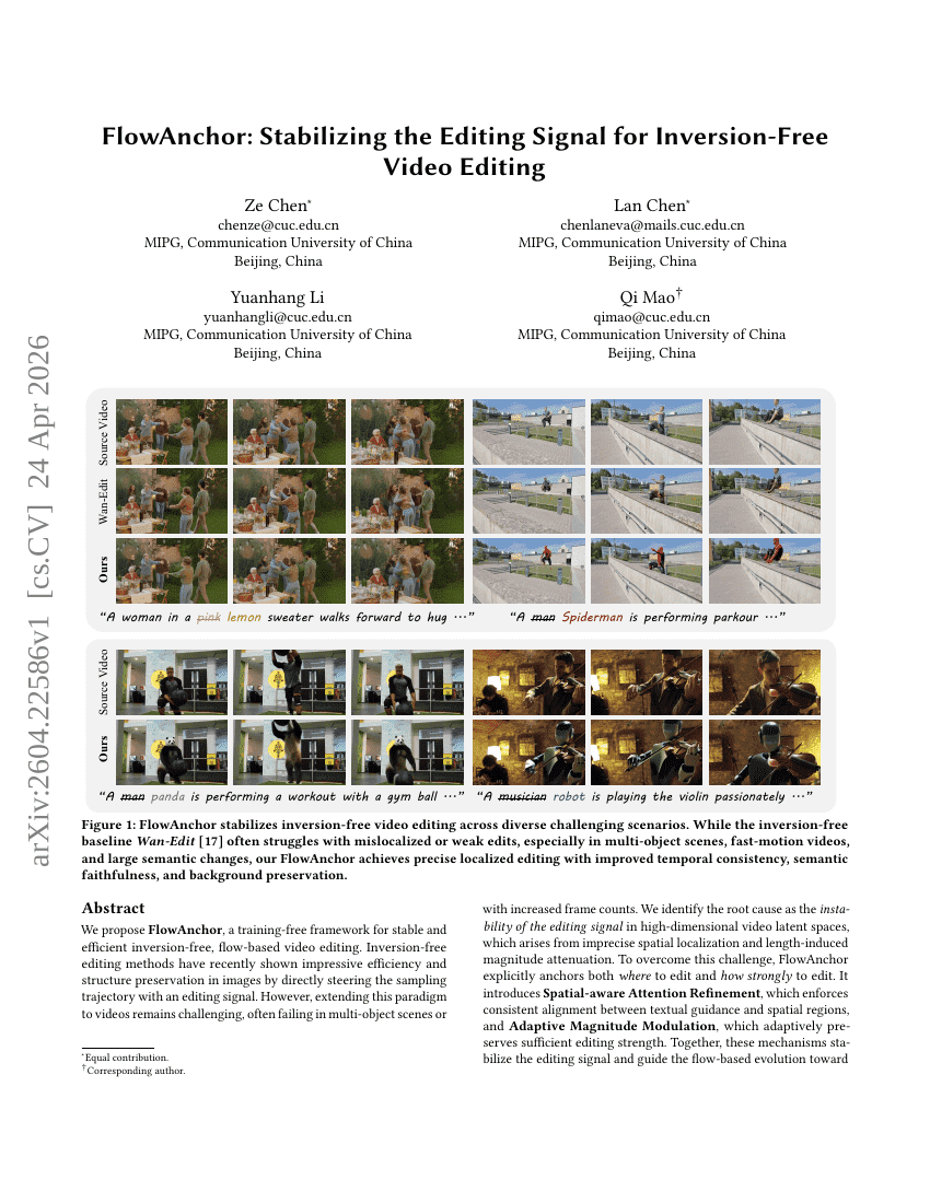 FlowAnchor: Stabilizing the Editing Signal for Inversion-Free Video Editing