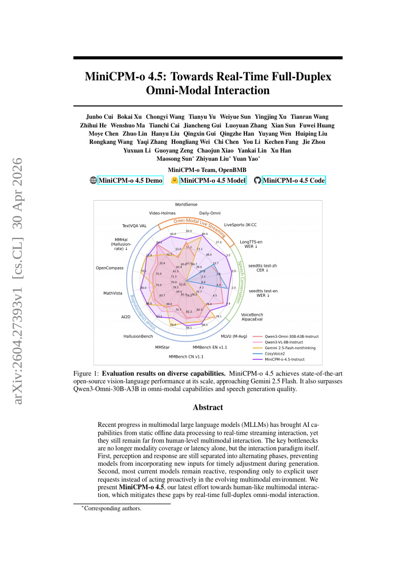 MiniCPM-o 4.5: Towards Real-Time Full-Duplex Omni-Modal Interaction