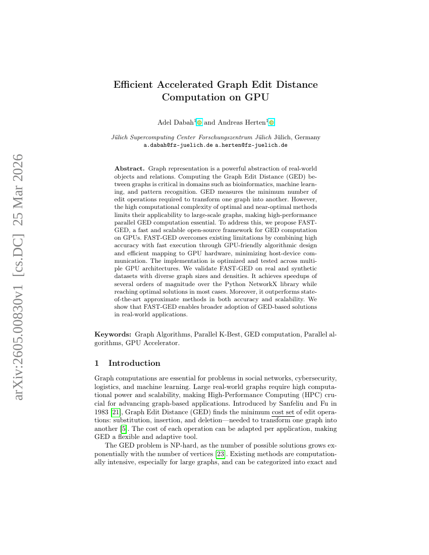 Efficient Accelerated Graph Edit Distance Computation on GPU