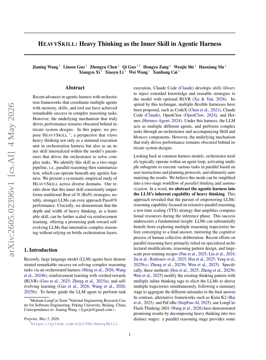 HEAVYSKILL: Heavy Thinking as the Inner Skill in Agentic Harness