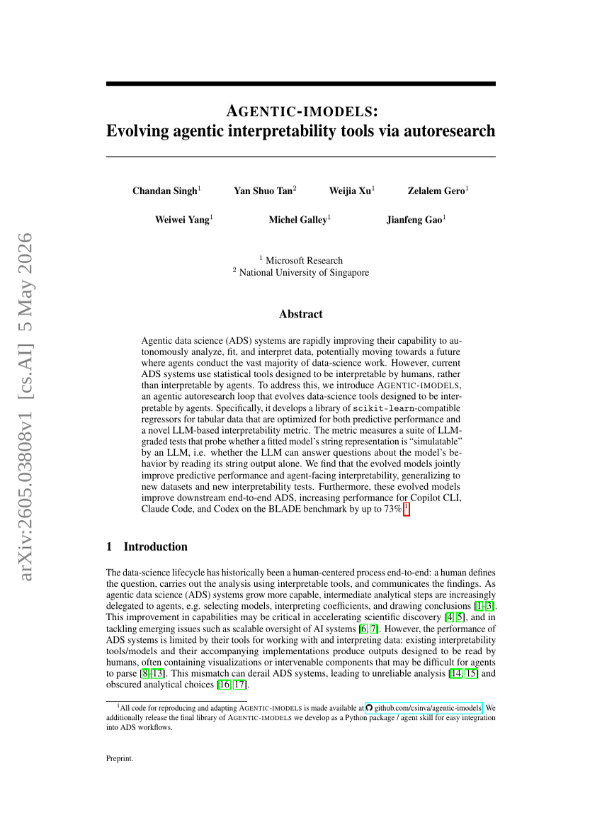 AGENTIC-IMODELS: Evolving agentic interpretability tools via autoresearch