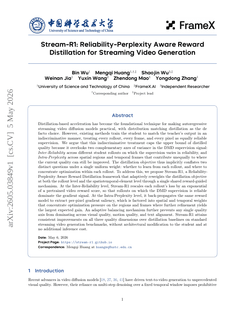 Stream-R1: Reliability-Perplexity Aware Reward Distillation for Streaming Video Generation