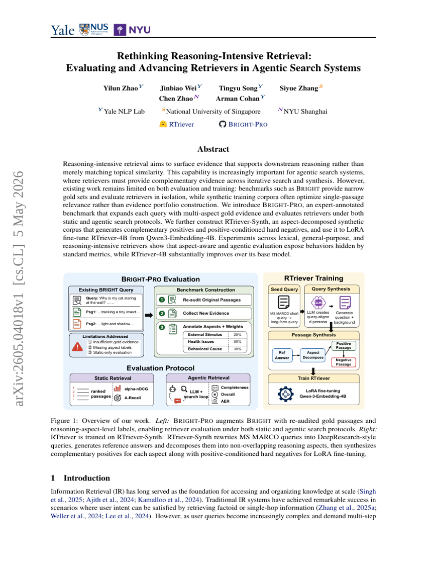 Rethinking Reasoning-Intensive Retrieval: Evaluating and Advancing Retrievers in Agentic Search Systems