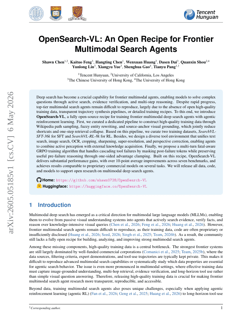OpenSearch-VL: An Open Recipe for Frontier Multimodal Search Agents