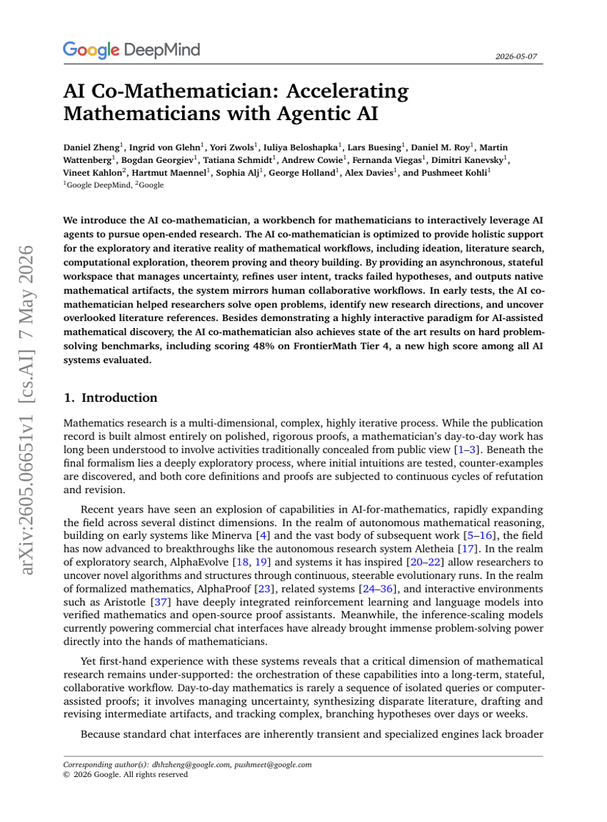 AI Co-Mathematician: Accelerating Mathematicians with Agentic AI