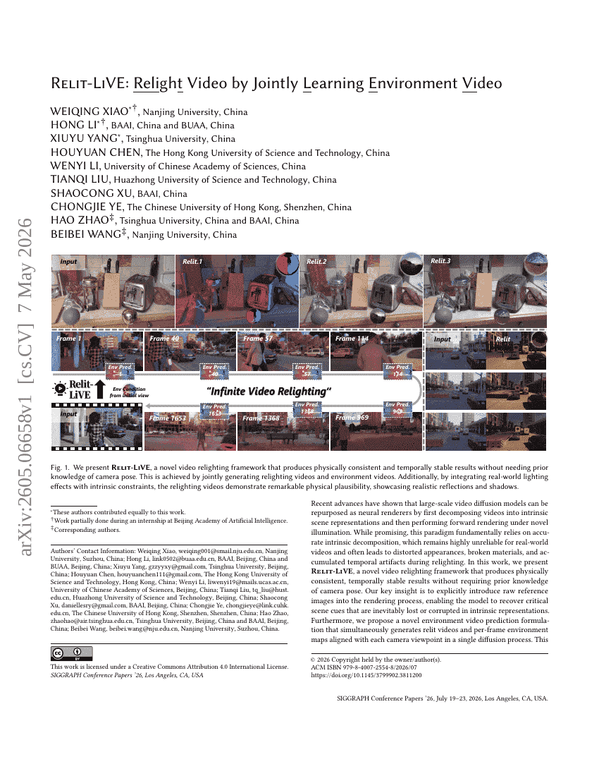 Relit-LiVE: Relight Video by Jointly Learning Environment Video