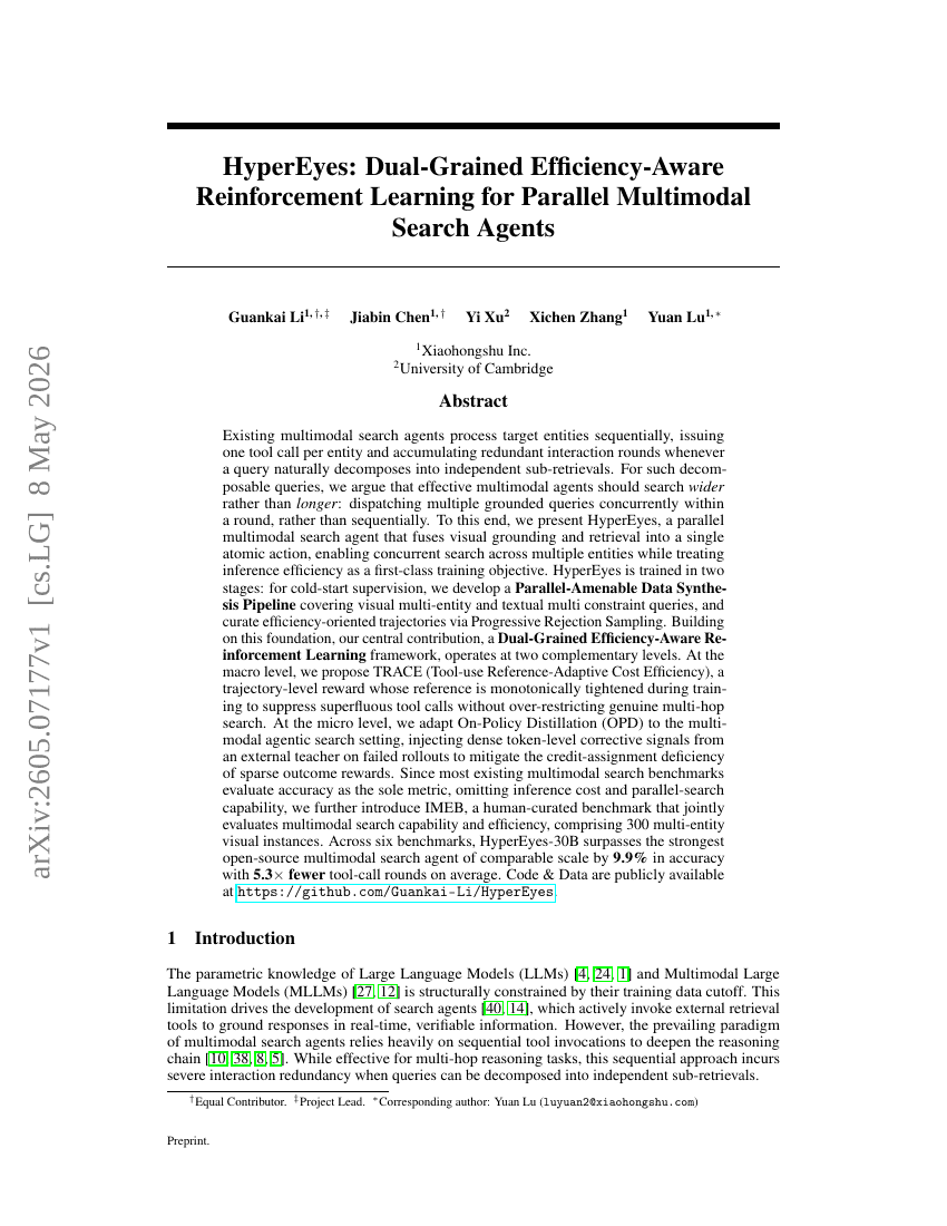 HyperEyes: Dual-Grained Efficiency-Aware Reinforcement Learning for Parallel Multimodal Search Agents